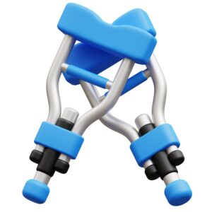 Crutches 3D render icon