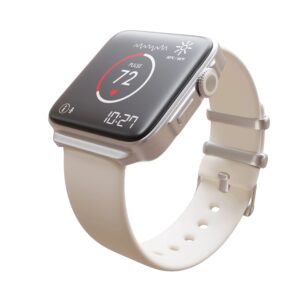 Smart watch with heart pulse monitoring, isolated on white, digital smartwatch health app