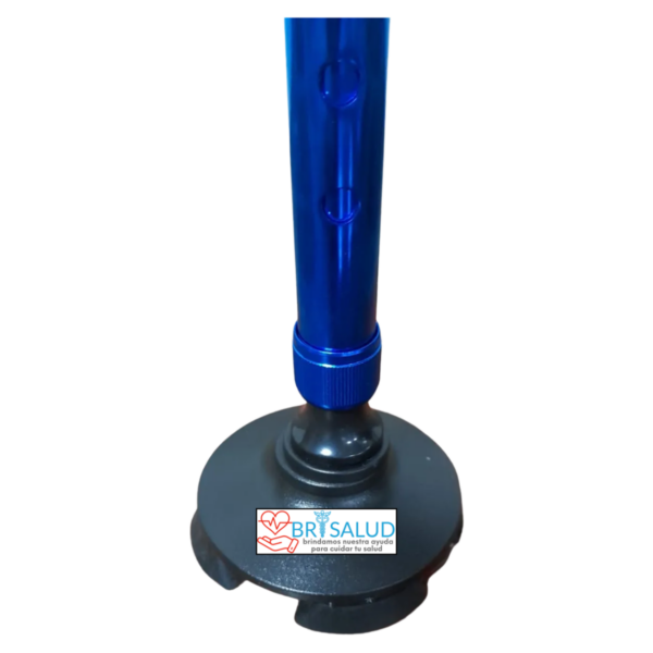 214 azul base Bastón en Aluminio Ajustable Base Articulada