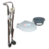Silla De Baño Sanitaria Plegable Cromada con Ruedas  y Recipiente