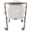 Silla De Baño Sanitaria Plegable Cromada con Ruedas  y Recipiente