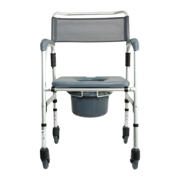 Cómodo Sanitario Plegable Con Ruedas Aluminio Anodizado