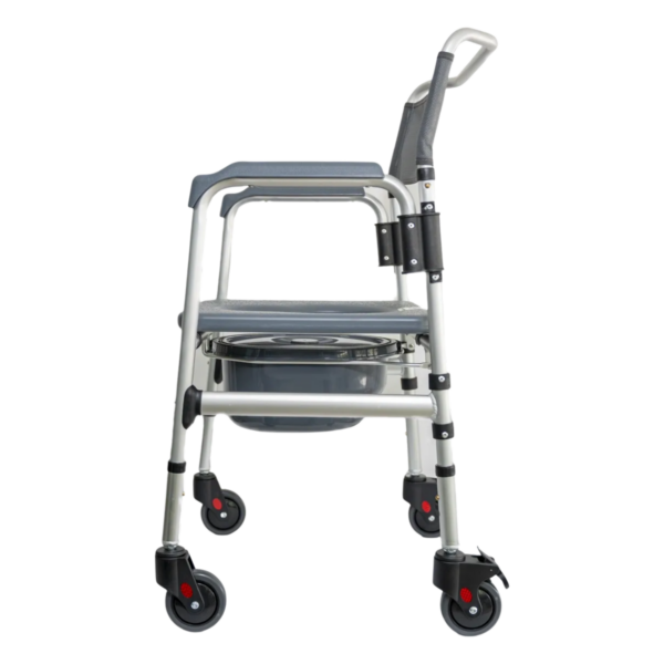 Cómodo Sanitario Plegable Con Ruedas Aluminio Anodizado