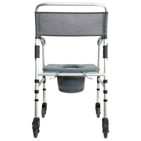 Cómodo Sanitario Plegable Con Ruedas Aluminio Anodizado